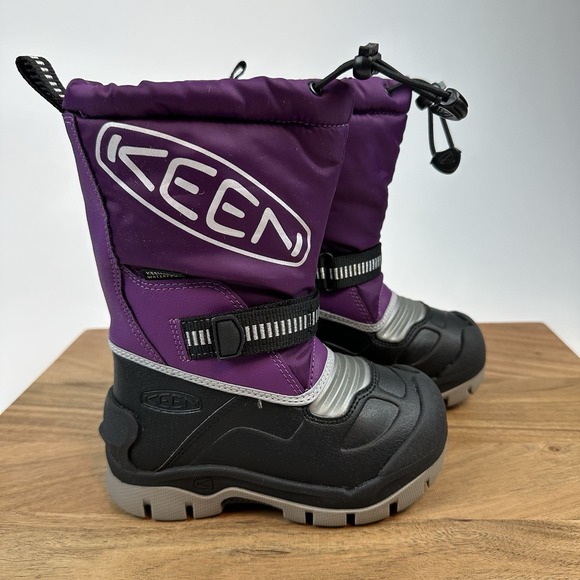 New Little Kids Keen Snow Troll Waterproof Purple Lined Winter‎ Boots Size 8 C - Picture 1 of 8